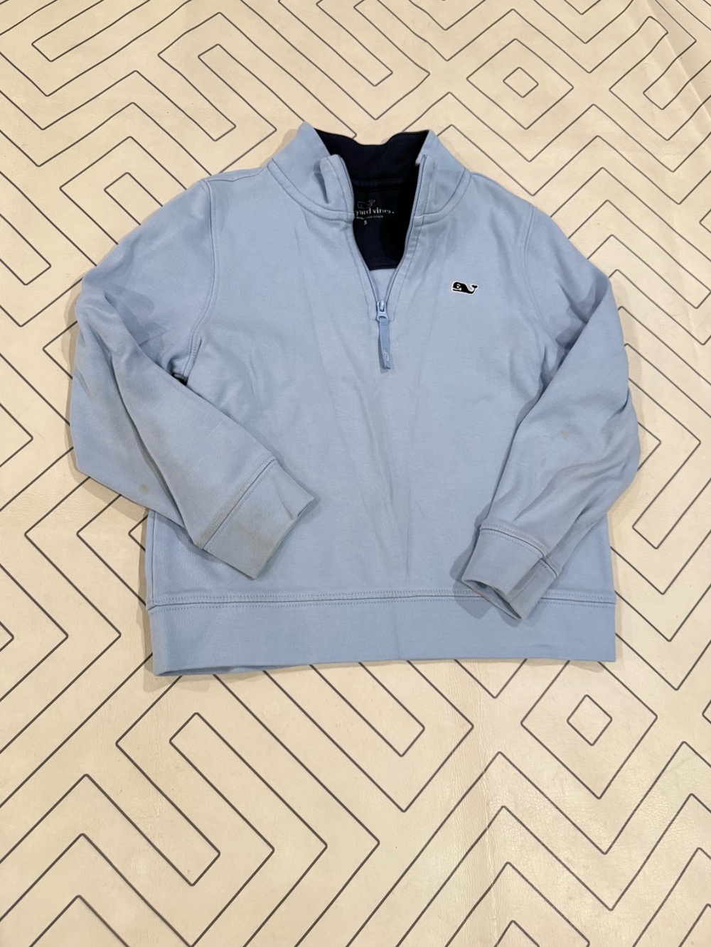 Vineyard Vines Light Blue Quarter-Zip Pullover Sweater